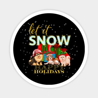 let it snow dog family Magnet